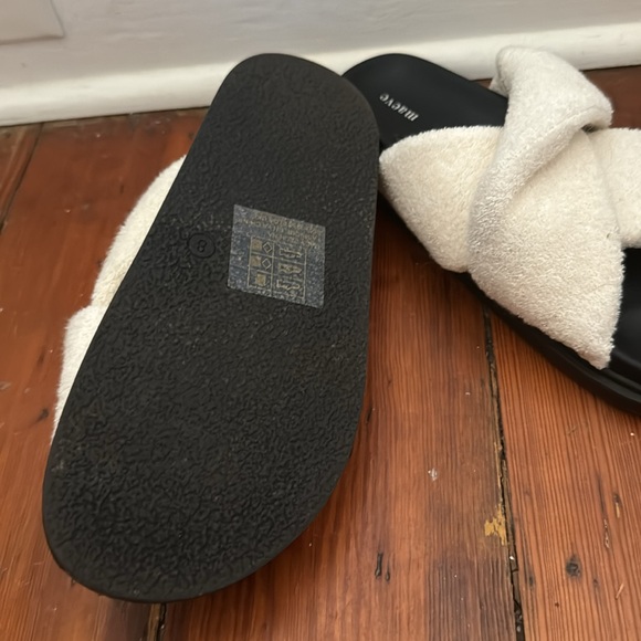 Maeve  Anthropologie white terry slide sandal size 8 - Picture 2 of 3